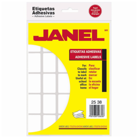 ETIQUETA BLANCA BOLSA JANEL 07 25X38   066603