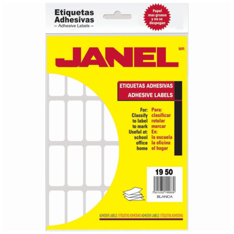 ETIQUETA BLANCA JANEL MODELO 15 19X50 BOLSA 66603