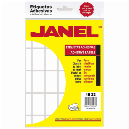 ETIQUETA BLANCA JANEL MODELO 02 16X22 BOLSA 66603