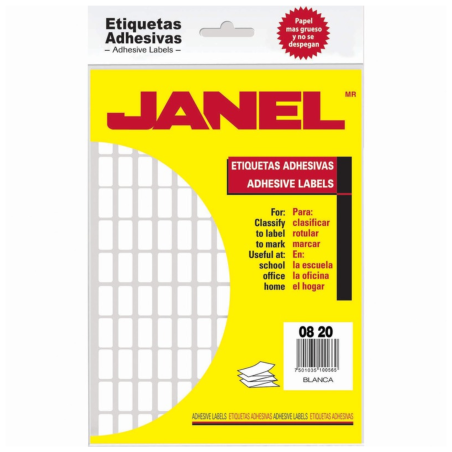 ETIQUETA BLANCA JANEL MODELO 04 8X20 BOLSA 66603