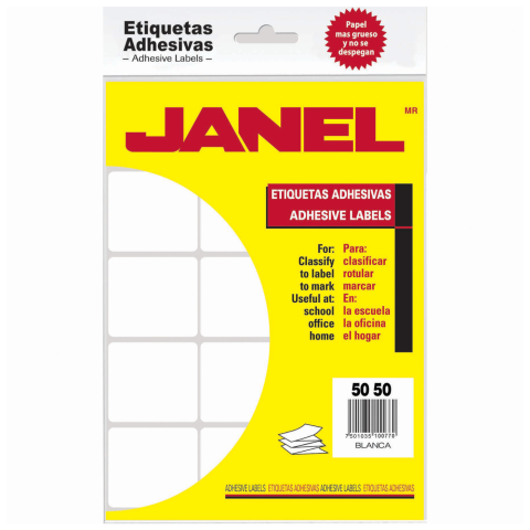 ETIQUETA BLANCA JANEL MODELO 19 50X50 BOLSA 66603