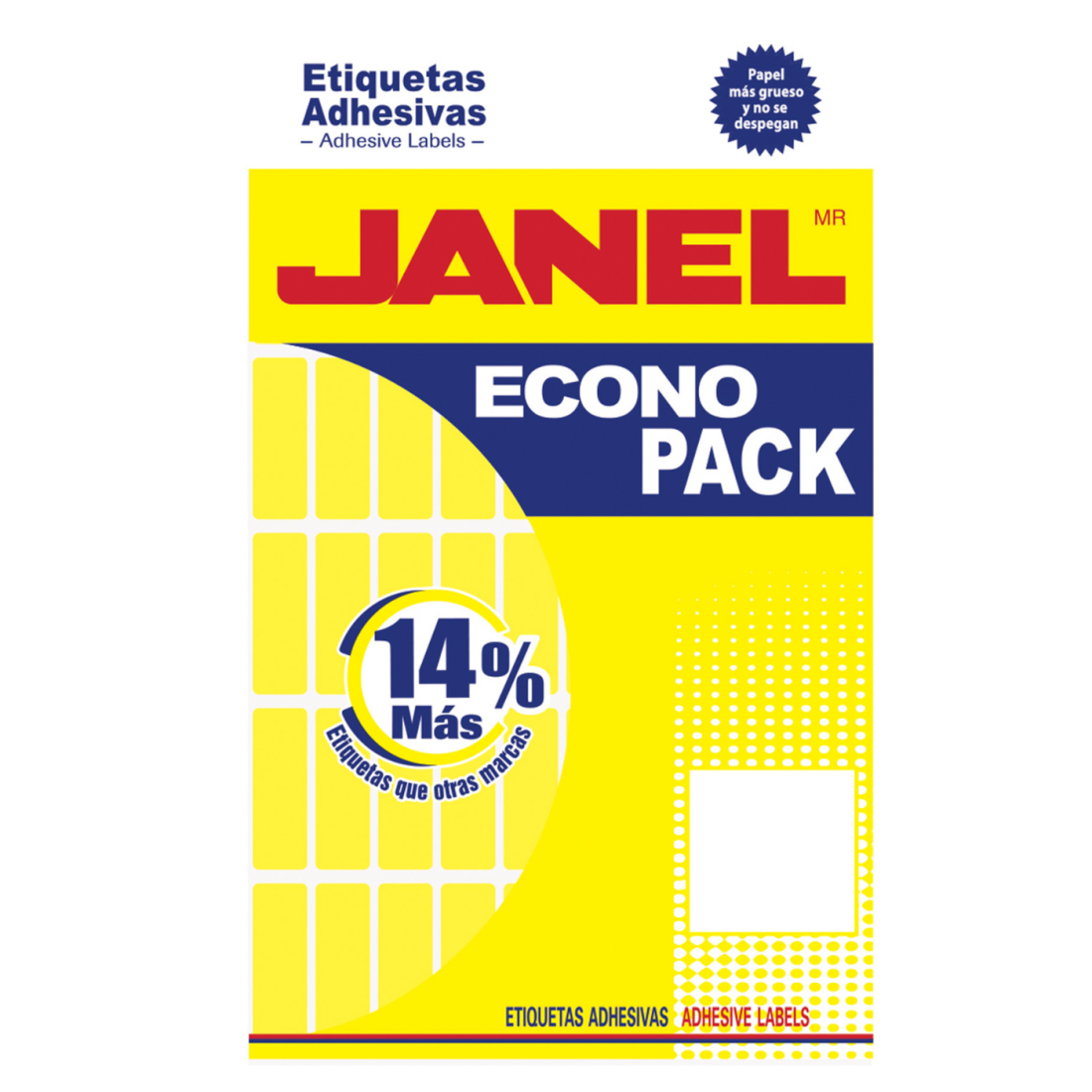 ETIQUETA FLOURECENTE AMARILLO JANEL MOD06 13*38 BOLSA 66636