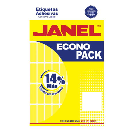 ETIQUETA FLOURECENTE AMARILLO JANEL MOD06 13*38 BOLSA 66636