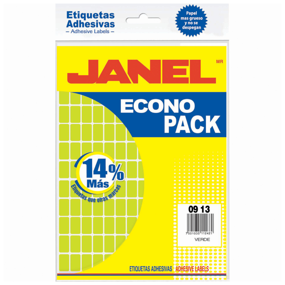 ETIQUETA FLOUREC. VERDE JANEL ECONOPACK V.MOD 01 09X13 66640