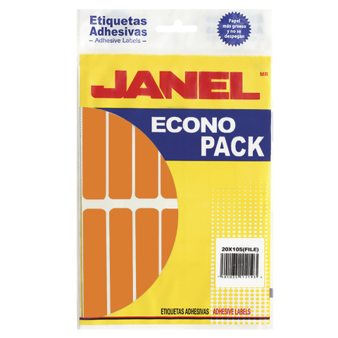 ETIQUETA FLOURECENTE NARANJA JANEL MOD20 20X100 BOLSA 66639
