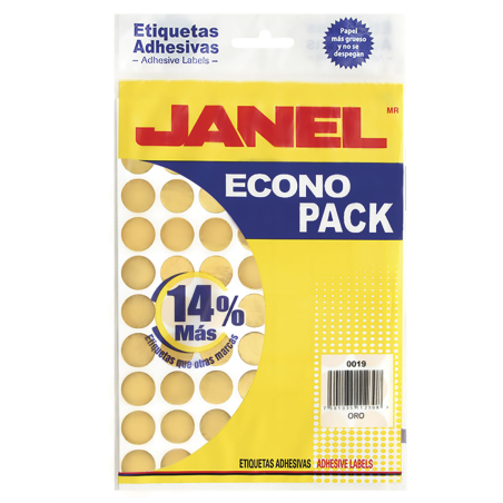 ETIQUETA SELLO ORO JANEL ECONOPACK 28 00*19 BOLSA 66634
