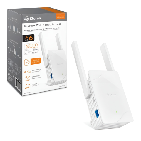 REPETIDOR WI-FI 6 DOBLE BANDA STEREN COM-8400+