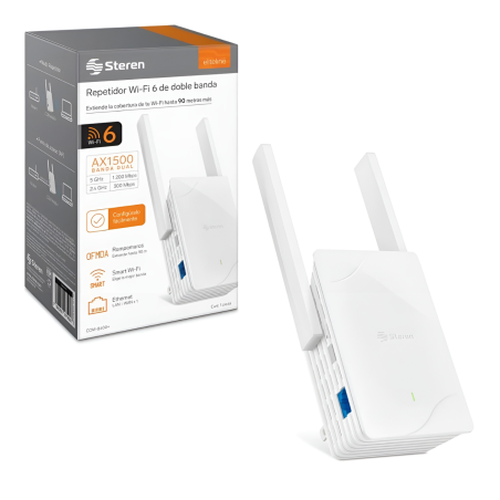 REPETIDOR WI-FI 6 DOBLE BANDA STEREN COM-8400+