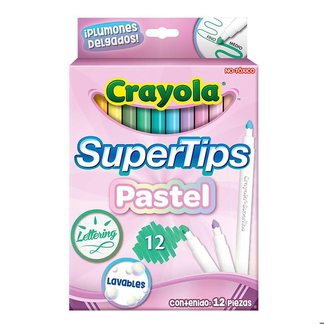 ESTUCHE PLUMONES CRAYOLA C/12 587515 DELGADO PASTEL 150118