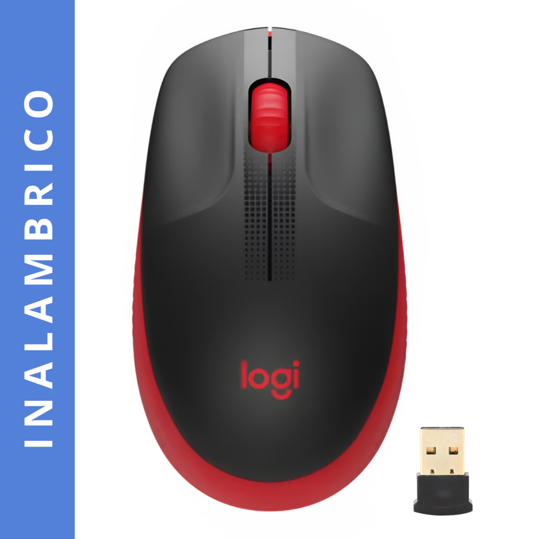 MOUSE LOGITECH M190 INALAMBRICO AMBIDIESTRO ROJO 910-005904