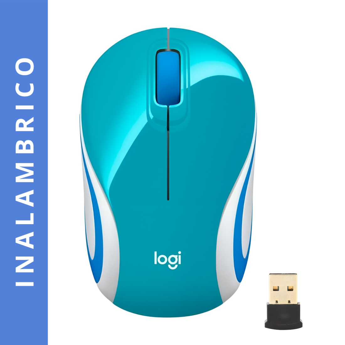 MOUSE LOGITECH M187 MINI INALAMBRICO TEAL 910-005363
