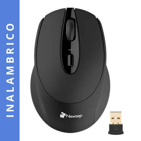 MOUSE NEXTEP INALAMBRICO ERGONOMICO USB NEGRO NE-410E