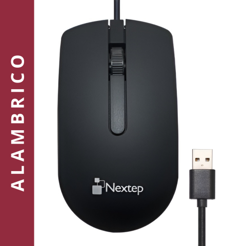MOUSE NEXTEP ALAMBRICO USB 100DPI NEGRO NE-414