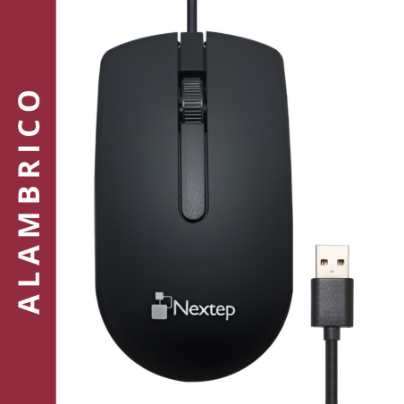 MOUSE NEXTEP ALAMBRICO USB 100DPI NEGRO NE-414
