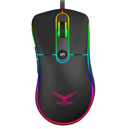 MOUSE GAMER NACEB ALAMBRICO NEGRO RETROILUMINADO RGB 3200DPI