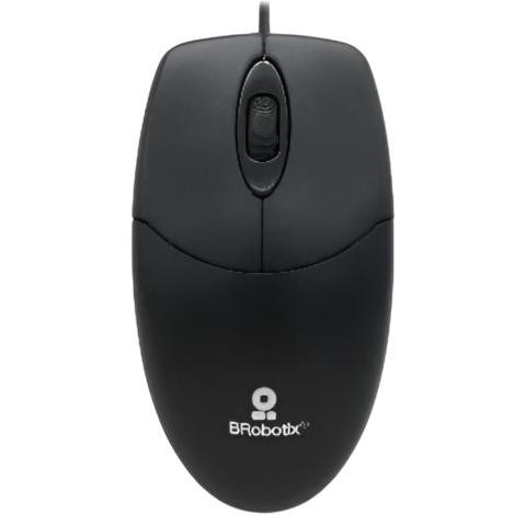MOUSE BROBOTIX ALAMBRICO BASICO K1 NEGRO USB ERGONOMICO