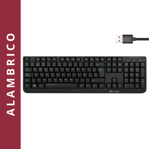 TECLADO VORAGO KB-102 MULTIMEDIA USB NEGRO