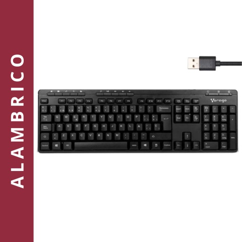 TECLADO VORAGO KB-202 MULTIMEDIA USB NEGRO