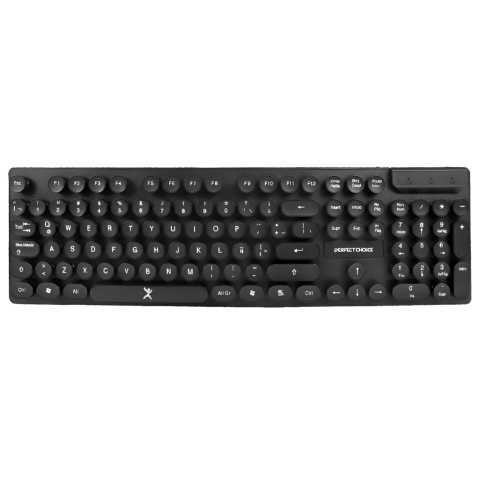TECLADO PERFECT CHOICE ALAMBRICO BLACK ROUND USB