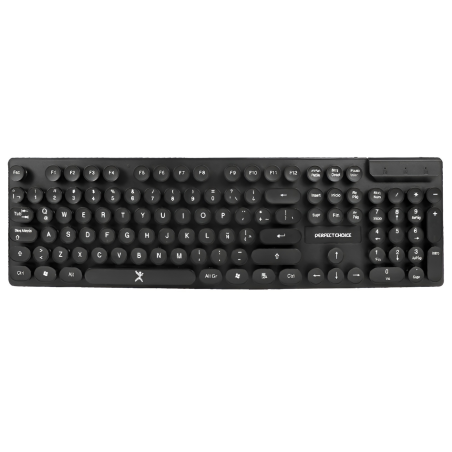 TECLADO PERFECT CHOICE ALAMBRICO BLACK ROUND USB