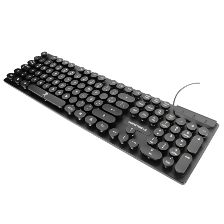 TECLADO PERFECT CHOICE ALAMBRICO BLACK ROUND USB