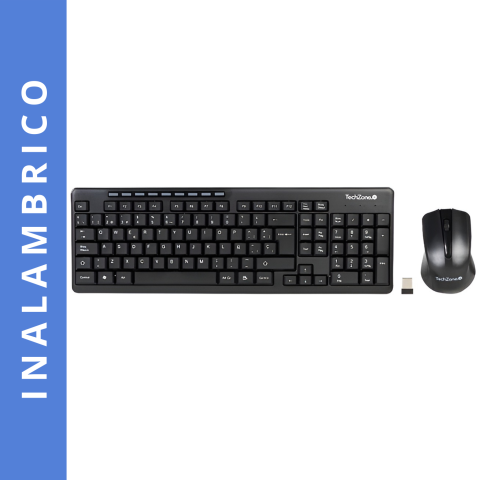 TECLADO/MOUSE TECHZONE TZ16COMB01-INA INALAMB. NEGRO KB-616