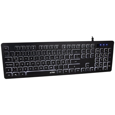 TECLADO ACTECK ALAMBRICO USB TS425 RETROILUMINADO NEGRO