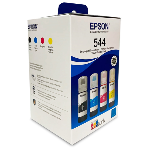 TINTA EPSON 544 4 PIEZAS NEGRO CIAN MAGENTA AMARILLO PAQUETE