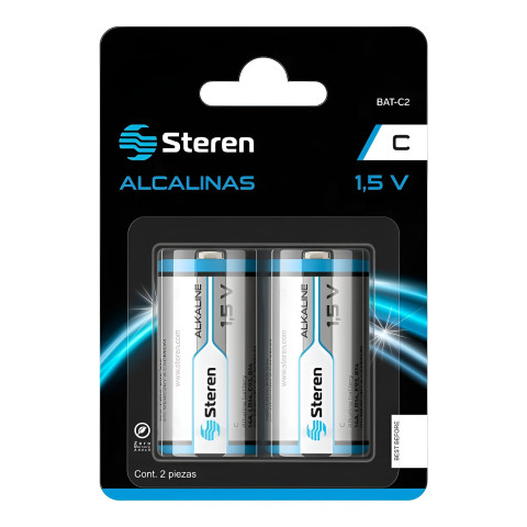 PILAS STEREN ALCALINAS TIPO C 1.5V C/2 PZAS BAT-C2