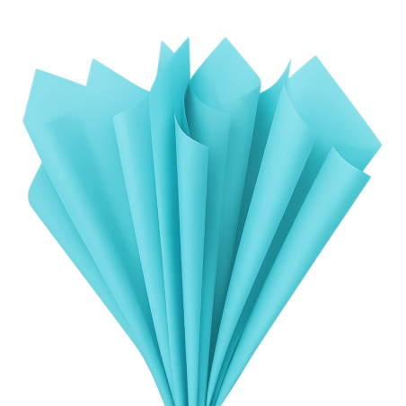 PAPEL DE CHINA COLS. BELUMOSA DOBLADO 50X75CM TURQUESA 23602