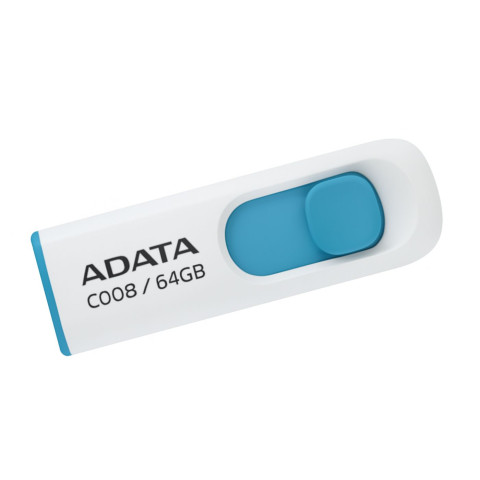 MEMORIA USB ADATA 64GB C008 BLANCA/AZUL