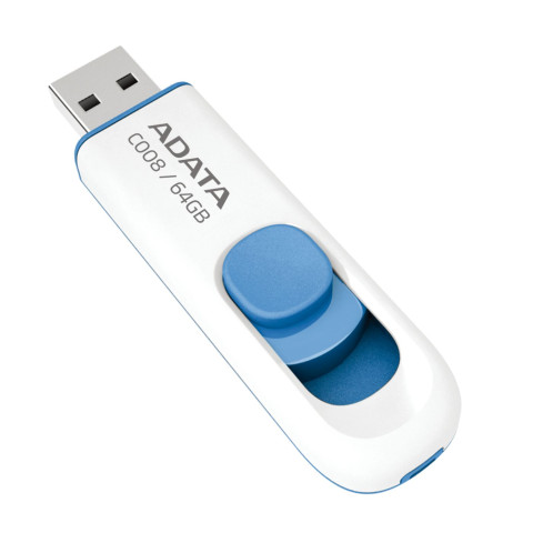 MEMORIA USB ADATA 64GB C008 BLANCA/AZUL