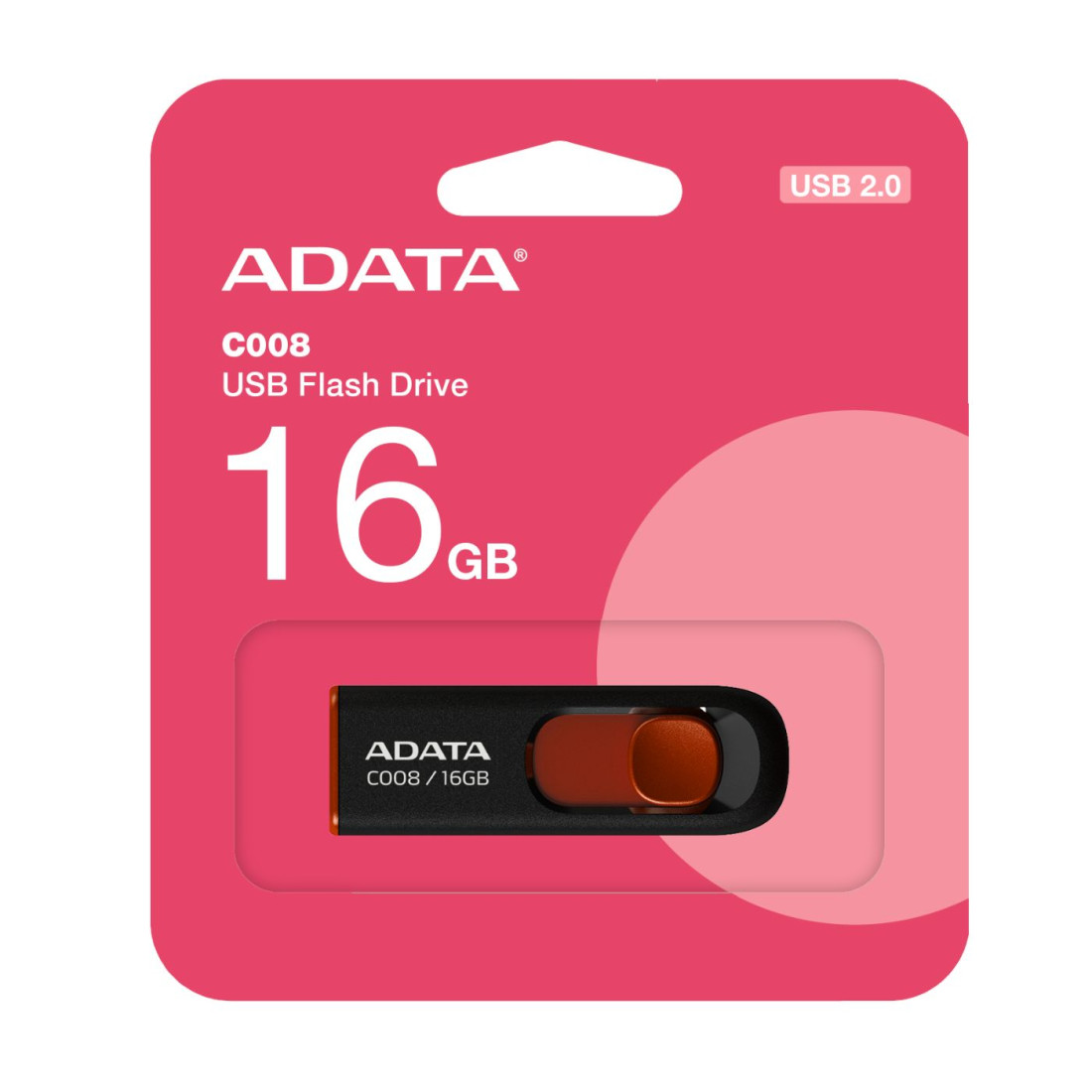 MEMORIA USB 16 GB ADATA C008 BLACK-RED