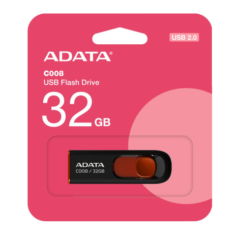 MEMORIA ADATA 32GB USB C008 NEGRO/ROJO