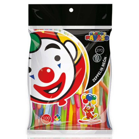 GLOBO NEON PAYASO ZEPELLIN 270 C/100 BOLSA 058062