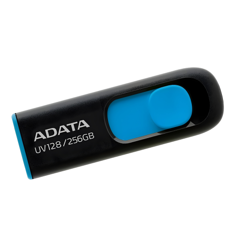 MEMORIA ADATA 256GB USB UV128 NEGRO CON AZUL AUV128-256G-RBE