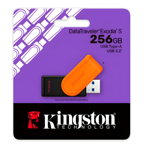 MEMORIA KINGSTON 256GB USB 3.2 NEGRO/NARANJA GEN1 DTXS/256GB