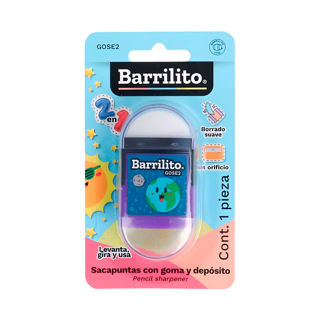 SACAPUNTAS C/DEPOSITO BARRILITO GOSE2 ESPACIAL 152910