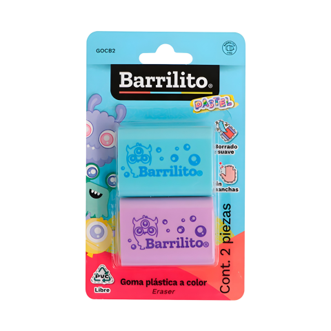 BORRADOR COLOR PASTEL BARRILITO GOCB2 BL/2 147569