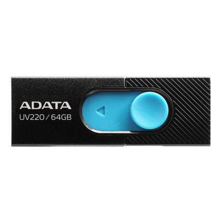 MEMORIA ADATA 64GB USB 2.0UV220 RETRACTIL NEGRO/AZUL