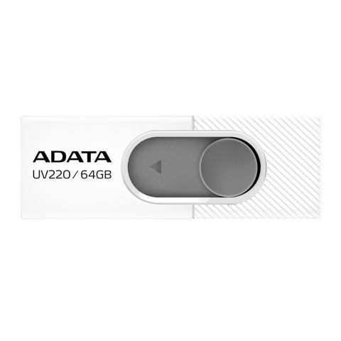 MEMORIA ADATA 64GB USB 2.0 UV220 RETRACTIL BLANCO/GRIS