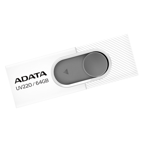 MEMORIA ADATA 64GB USB 2.0 UV220 RETRACTIL BLANCO/GRIS