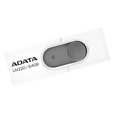 MEMORIA ADATA 64GB USB 2.0 UV220 RETRACTIL BLANCO/GRIS
