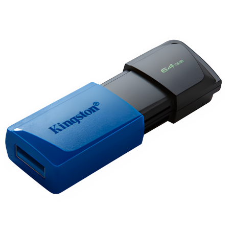 MEMORIA KINGSTON 64GB USB 3.2 NEGRO/AZUL GEN 1 DATATRAVEL