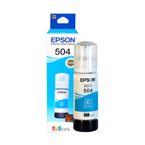 TINTA EPSON 504 T504220-AL CYAN BOTE ECOTANK L4150/L4160 70M
