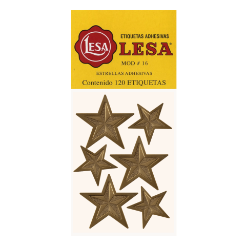 ETIQUETA ESTRELLA LESA No. 33 Y 42MM BL/36 ORO 57887