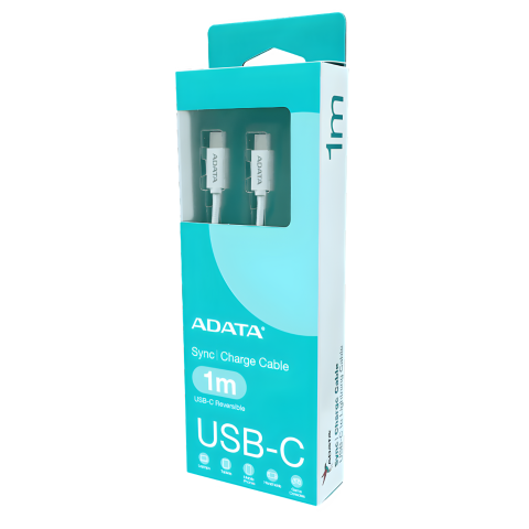 CABLE ADATA USB C A USB C 1M BLANCO CACC-100PN-WH
