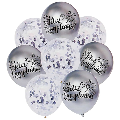 SET GLOBO VM MA2145 FELIZ CUMPLEANOS IMPRESO 8 PZ 148189