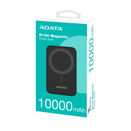 10000MAH POWER BANK ADATA NEGRO MAGNETICO INALAMBRICO PR100-12BK