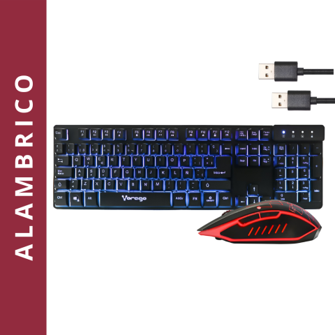 KIT VORAGO START THE GAME TECLADO Y MOUSE USB KM-500